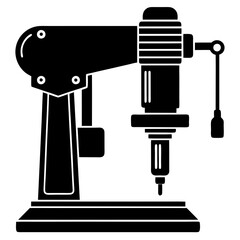  magnetic drill press  silhouette vector illustration
