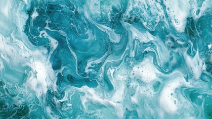 Obraz premium Tropical water theme teal and aquamarine ripple effects in high detail
