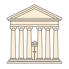 Obraz premium Classic Greek Temple Architecture Columns Building Design