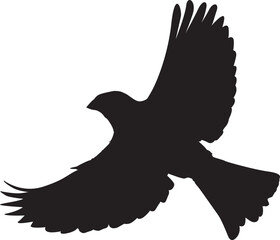 Sparrow Black Clipart Vector