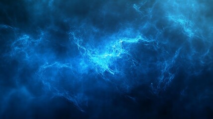 Abstract Blue Swirling Energy Cosmic Nebula