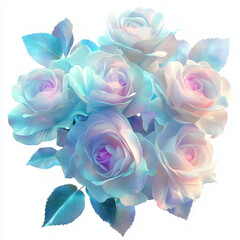 Magical rose bouquet with pastel colors, enchanting and dreamy floral arrangement