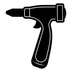 punch tool silhouette vector illustration