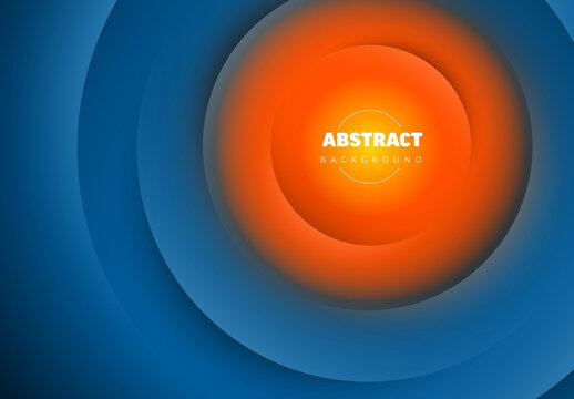 Abstract red blue background made from centered relief circles with place for your text