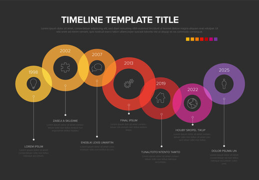 Warm colors infographic template made from simple circles path