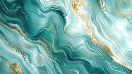 Fototapeta premium Vibrant underwater patterns aquamarine waters digital art high detail bright light ripple effects