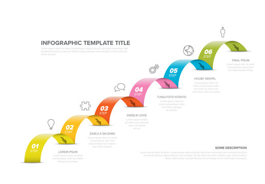 Colorful Six-Step Jumps Infographic Template