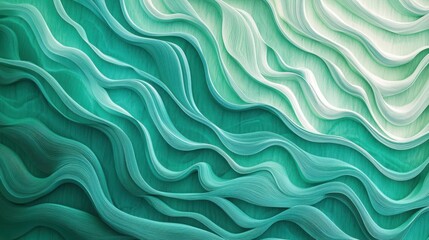 Obraz premium Vivid underwater effect of bright ripple patterns aquamarine and emerald green digital art high detail abstract viewpoint