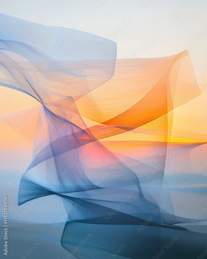 Poster dynamic abstract light waves serene background artistic imagery minimalist style captivating viewpoi