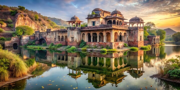 Surreal Abandoned Hunting Lodge Jogi Mahal, Padam Talao, Ranthambore, Rajasthan, India