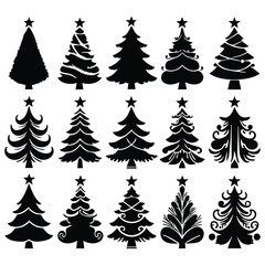 christmas trees set
