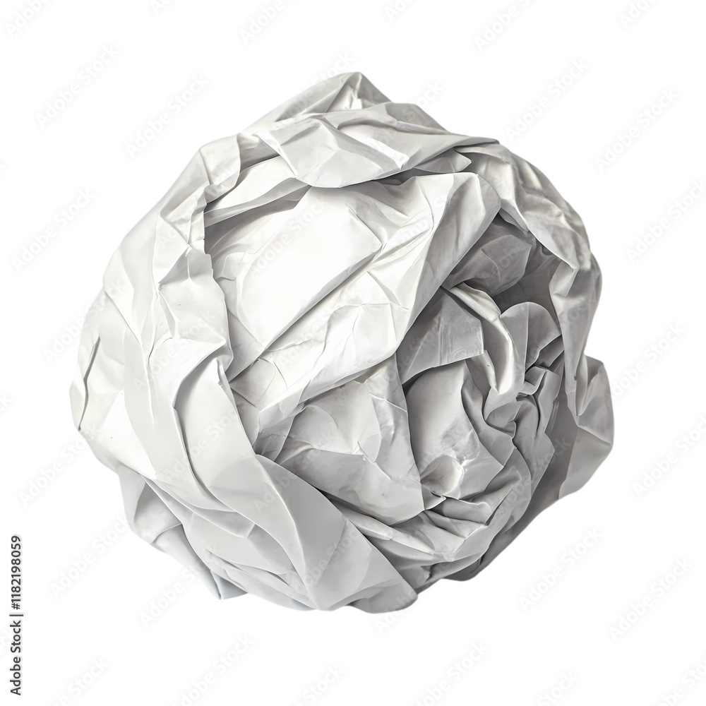 Wall mural crumpled paper ball