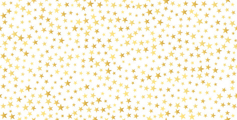 Golden Stars seamless pattern, Gold vector background