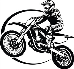 Fototapeta premium Motocross Rider Action Extreme Sport, Dirt Bike, Freestyle Jumps