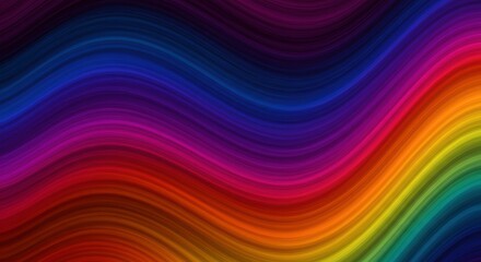 Rainbow Wave Abstract: Vibrant, flowing waves of color create a mesmerizing abstract background, perfect for design projects needing a dynamic and colorful touch.