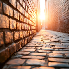 A brick wall with a sun shining on it