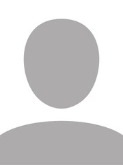 白い背景に肩から上の人物のシルエットアイコン - 証明写真や顔写真のイメージ素材- 3:4