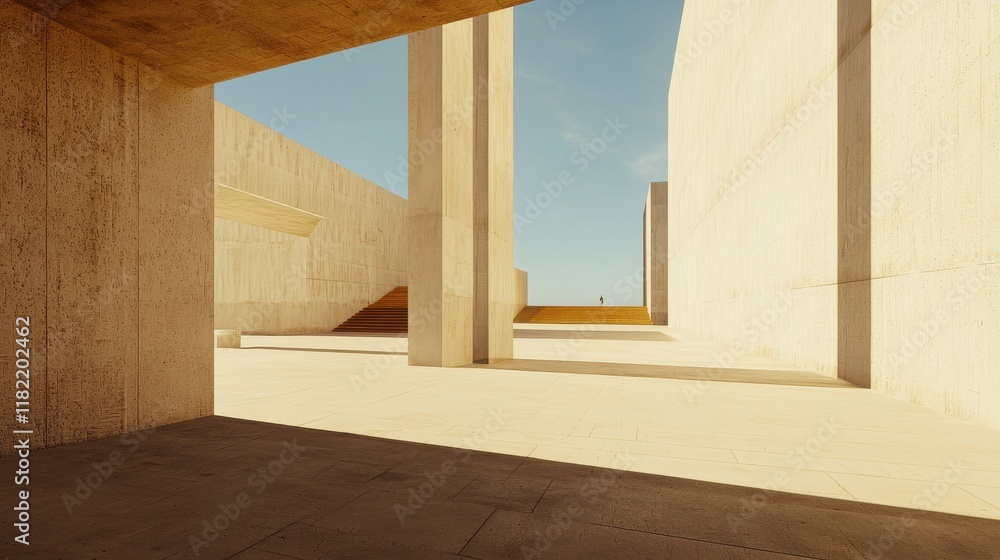 Poster modern architectural building design urban minimalism visual content open space environment perspect