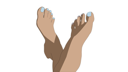 Obraz premium Illustration of a woman's bare feet
