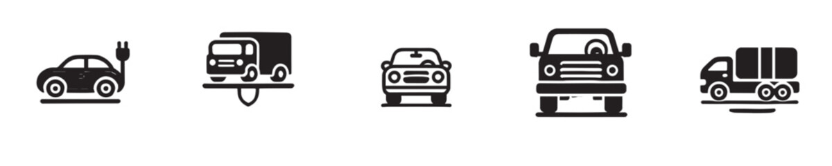 vector collection of car icon silhouettes