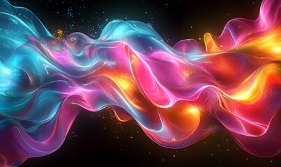 Fototapeta premium abstract design showcasing a vivid, multi-colored liquid