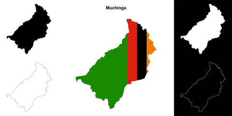 Muchinga province outline map set