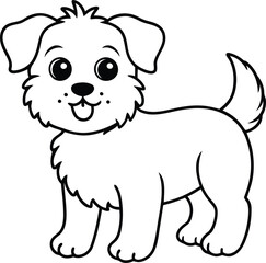 A small puppy silhouette vector art, a small puppy line art vector, a small puppy vector illustration