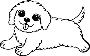 A small puppy silhouette vector art, a small puppy line art vector, a small puppy vector illustration