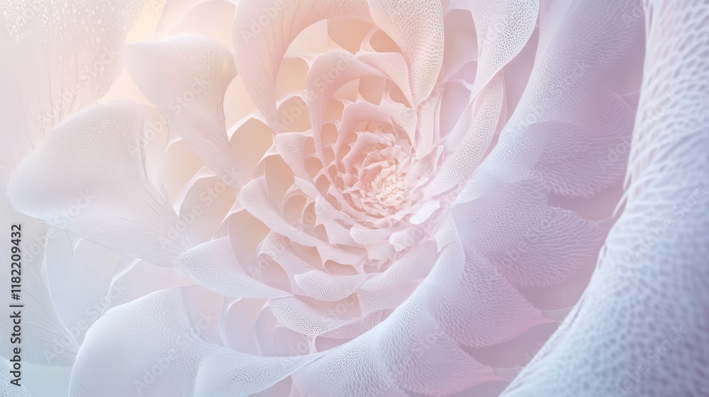 Poster elegant circular pastel gradients with delicate flower patterns soft light transitions uplifting nat