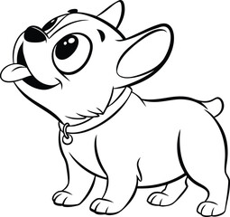 Obraz premium A small puppy silhouette vector art, a small puppy line art vector, a small puppy vector illustration