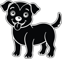 A small puppy silhouette vector art, a small puppy line art vector, a small puppy vector illustration