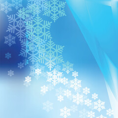 Merry Christmas Snowflakes Light Blue Background
