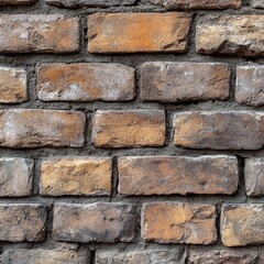 Fototapeta premium A rustic brick wall serves as a textured backdrop, adding warmth and character to a scene.
