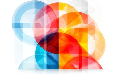 Abstract Colorful Overlapping Circles Design Modern Geometric Pattern Vibrant Red Orange Blue