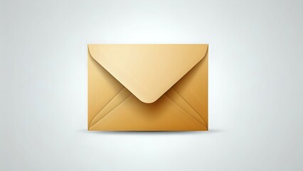 A studio shot of a closed, golden-brown envelope isolated on a white background.  Perfect for communication, correspondence, or mailing concepts.