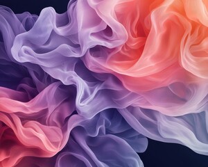 Fototapeta premium Abstract Colorful Draped Fabric Soft Pastel Hues Sheer Texture Elegant Flowing Textile Background