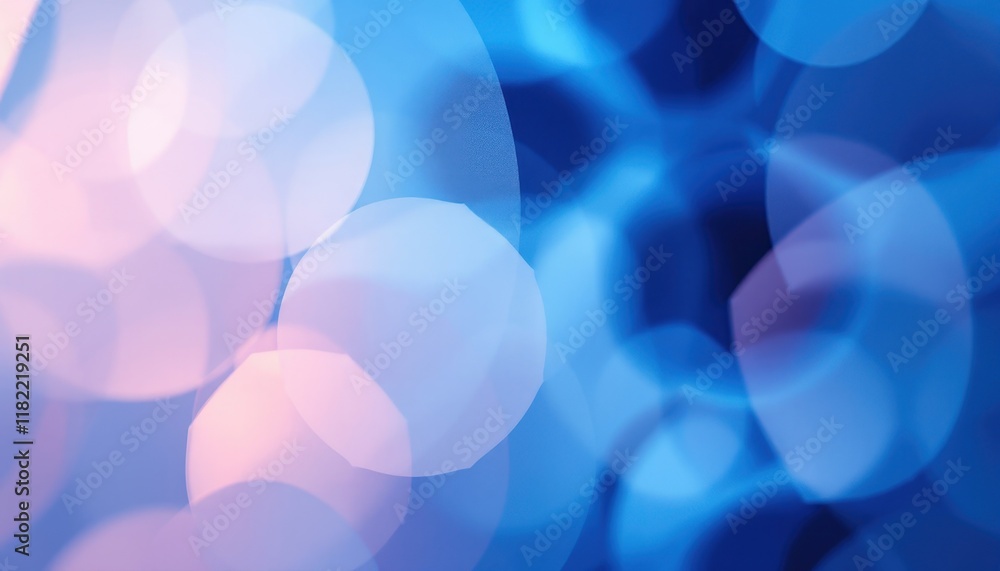 Poster abstract blue and pink bokeh light pattern with soft circles