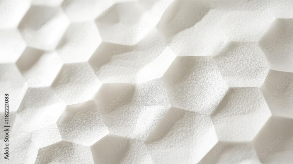 Poster clean geometric hexagonal textures smooth white background graphic design polished environment minim