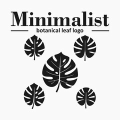 black and white leaf icons for design