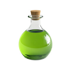 Green Liquid in Glass Bottle with Cork