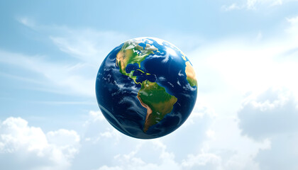 Earth Globe, with white tones