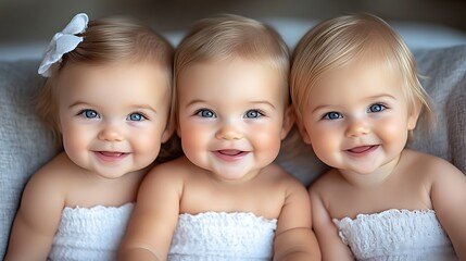 Adorable Triplet Babies: A Charming Portrait of Joy