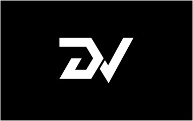 DV logo. D V design. White DV letter