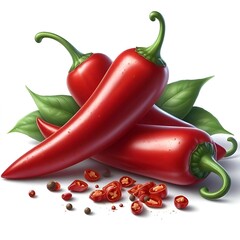 red hot chili peppers on a white background