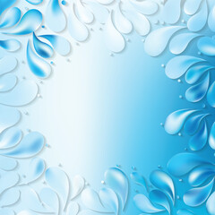 Light Blue Decorative Floral Drops Background
