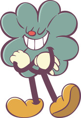 Clover retro groovy cartoon character