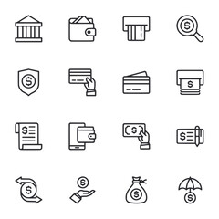 A set of icons for financial transactions