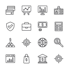 A set of icons for business and finance