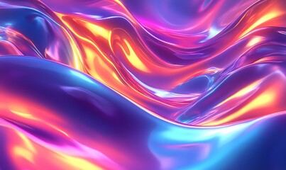 Naklejka premium abstract element with fluid, wavy forms in bright neon colors