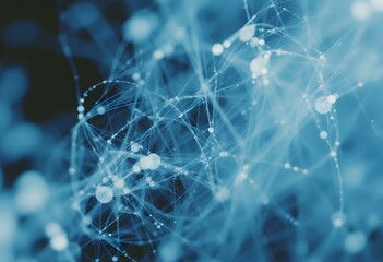 a futuristic blue network create with ai